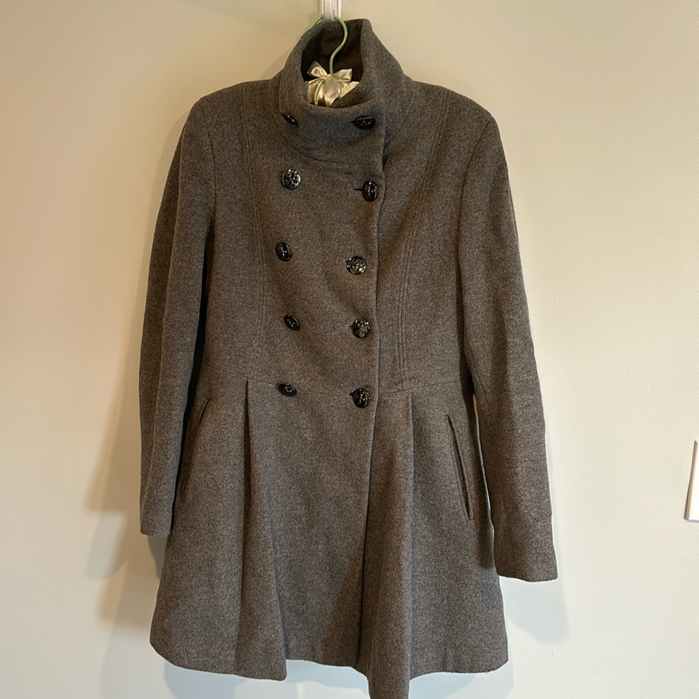 Gray Calvin Klein Wool Blend Coat Size 4